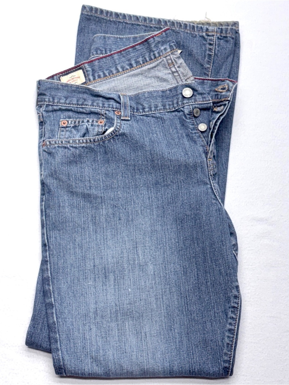 Abercrombie Wide Leg Jeans Women’s 12 Blue Y2K 2006 Button Fly Flare